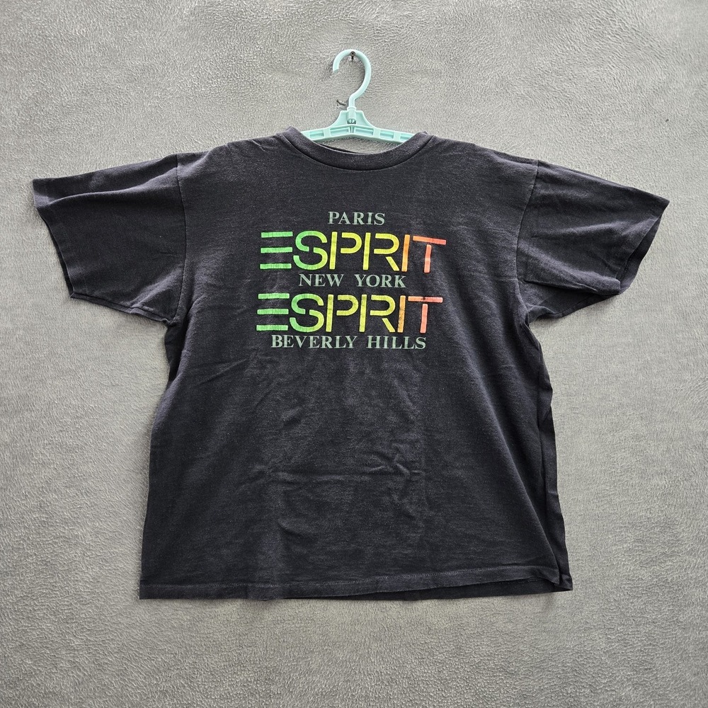 VINTAGE Espirit Women Shirt XL Single Stitch Paris New York Beverly Hills 90s US
